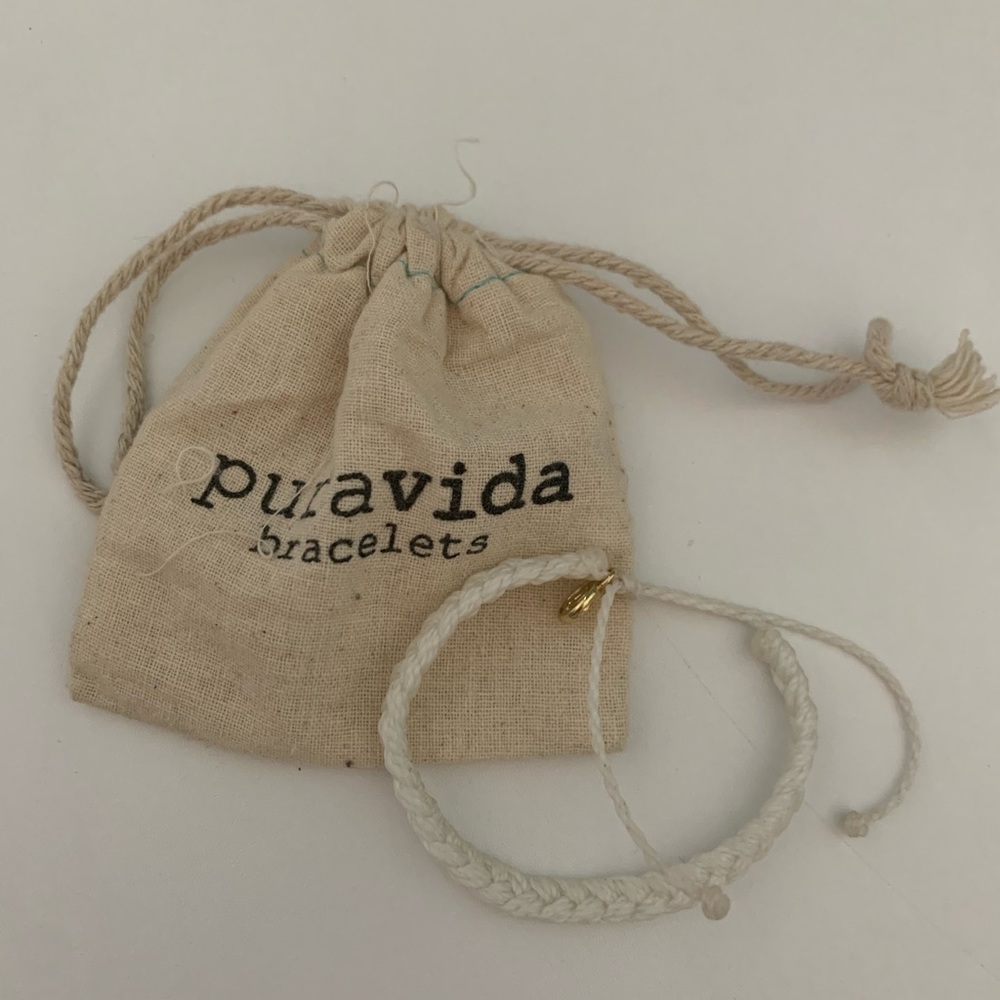 Puravida White Braided Bracelet